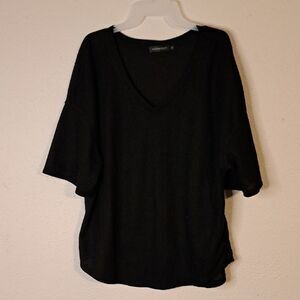 Black V-Neck Blouse